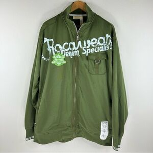 Rocawear Men’s Full Zip Denim Specialists Track Jacket. Size 2XL.